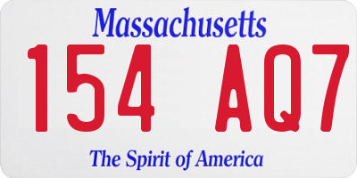 MA license plate 154AQ7