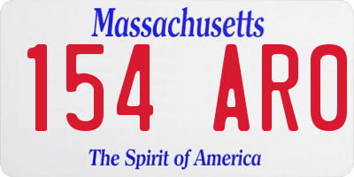 MA license plate 154AR0