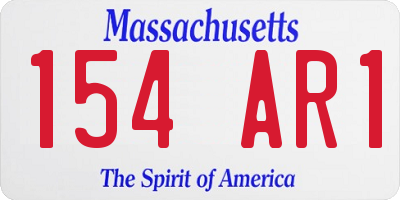 MA license plate 154AR1