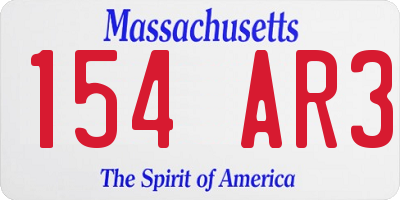 MA license plate 154AR3