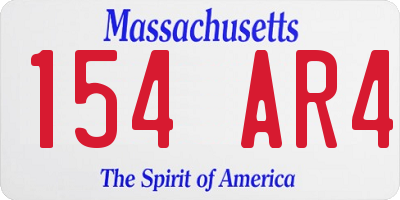 MA license plate 154AR4
