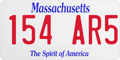 MA license plate 154AR5