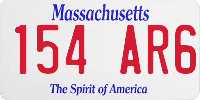 MA license plate 154AR6