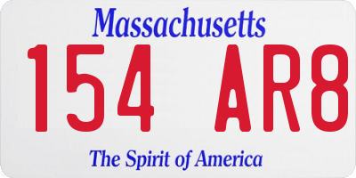 MA license plate 154AR8
