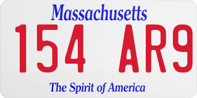 MA license plate 154AR9