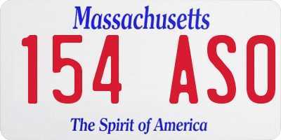 MA license plate 154AS0