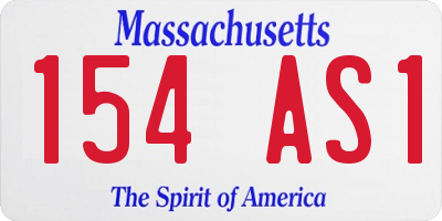 MA license plate 154AS1
