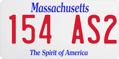 MA license plate 154AS2