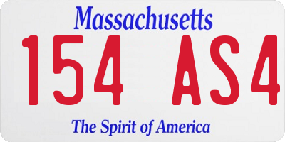MA license plate 154AS4