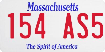 MA license plate 154AS5