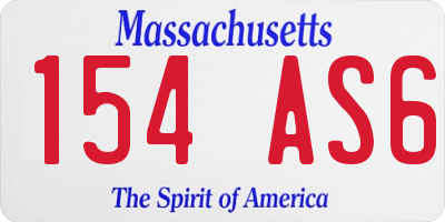 MA license plate 154AS6