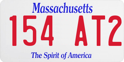 MA license plate 154AT2