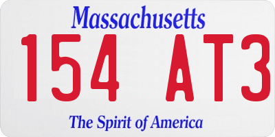 MA license plate 154AT3