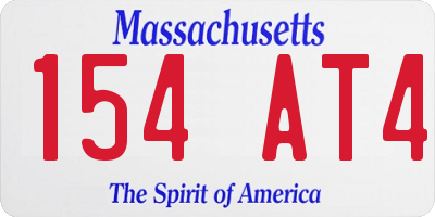 MA license plate 154AT4