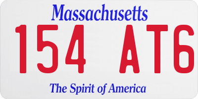 MA license plate 154AT6