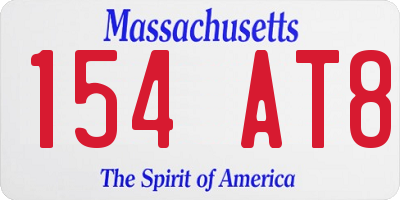 MA license plate 154AT8