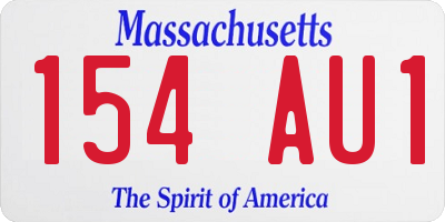 MA license plate 154AU1