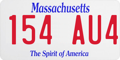 MA license plate 154AU4