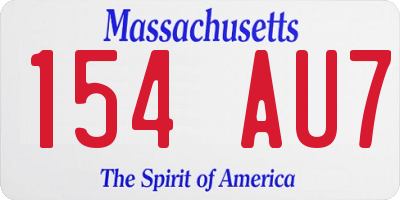 MA license plate 154AU7