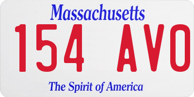 MA license plate 154AV0