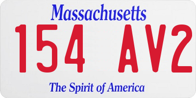 MA license plate 154AV2