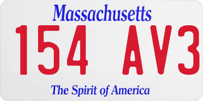 MA license plate 154AV3