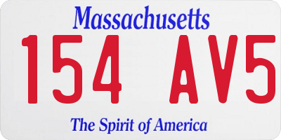 MA license plate 154AV5