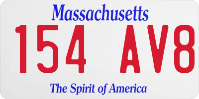 MA license plate 154AV8