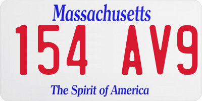 MA license plate 154AV9