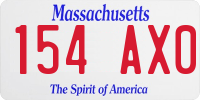 MA license plate 154AX0