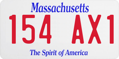 MA license plate 154AX1