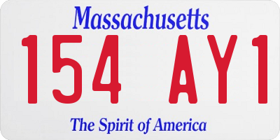MA license plate 154AY1