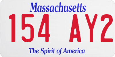 MA license plate 154AY2