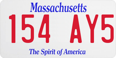 MA license plate 154AY5