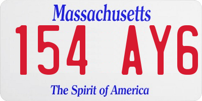 MA license plate 154AY6