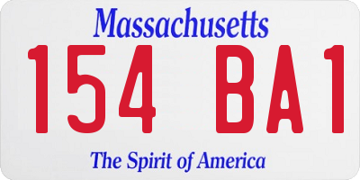 MA license plate 154BA1