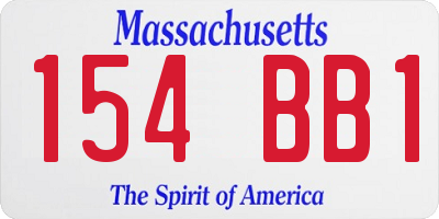 MA license plate 154BB1
