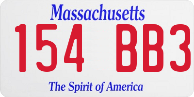 MA license plate 154BB3