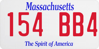 MA license plate 154BB4