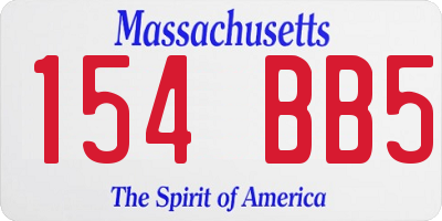 MA license plate 154BB5