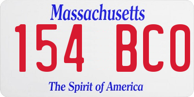 MA license plate 154BC0
