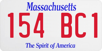 MA license plate 154BC1