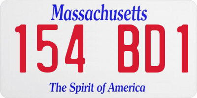 MA license plate 154BD1