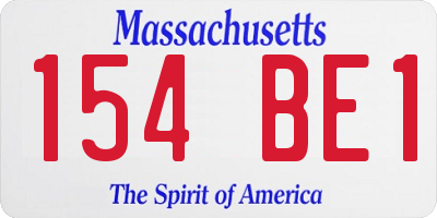 MA license plate 154BE1