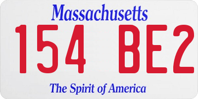 MA license plate 154BE2