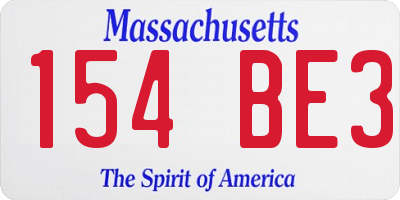 MA license plate 154BE3