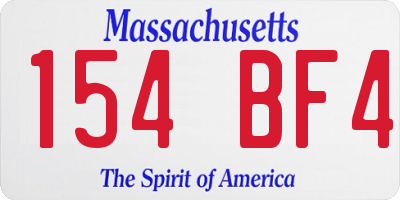 MA license plate 154BF4