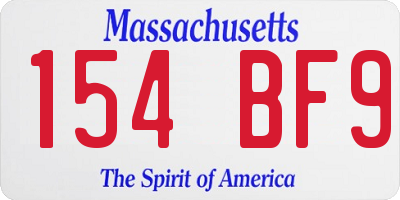 MA license plate 154BF9