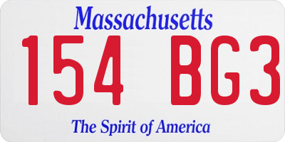 MA license plate 154BG3