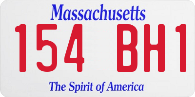 MA license plate 154BH1
